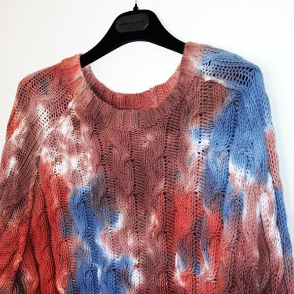 BNWT AW23 ACNE STUDIOS TIE-DYE CABLE KNIT SWEATER S & M & XL - Picture 4 of 13